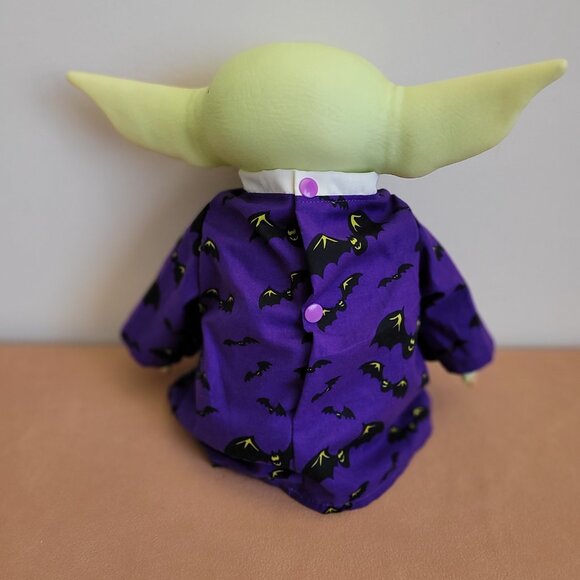 Spooky Bats 2pc Halloween Outfit/scarf set for 11" Mattel Child Grogu Yoda dolls - Picture 7 of 7